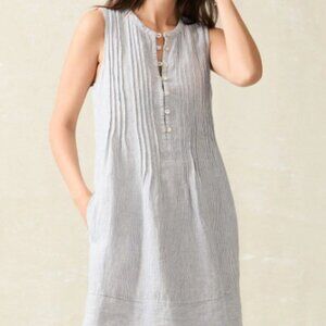 Faherty Isha Dress Blue Mini Stripe Size XS